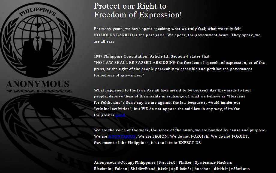 Anonymous-Philippine National Police site hacked