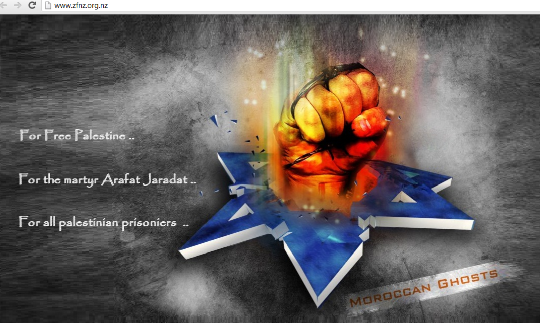 Zionist-Federation-of-New-Zealand -hacked-by-Moroccan-Ghost-hackers