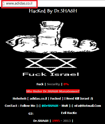 adidas-israel-hacked-by-drsha6h-Twitter