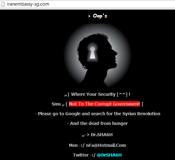 Iranian Embassy in Singapore Website Hacked & Defaced by Dr.SHA6H