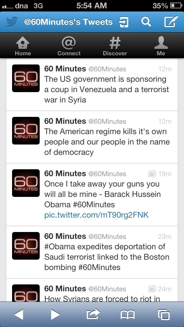 Syrian Electronic Army Hacks CBS Twitter To Claim Obama Involvement in Boston Bombings-3