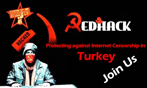 RedHack hactivist Joins hands with activists for a protest against Internet Censorship in Turkey
