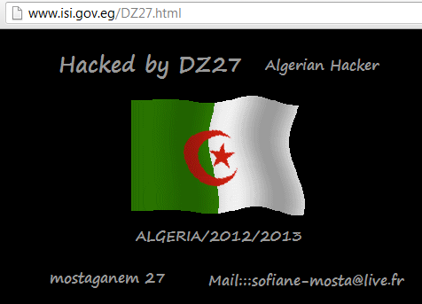 Egyptian Armed Forces Information System Institute and Tourism Authority Website Hacked by DZ27 (2)