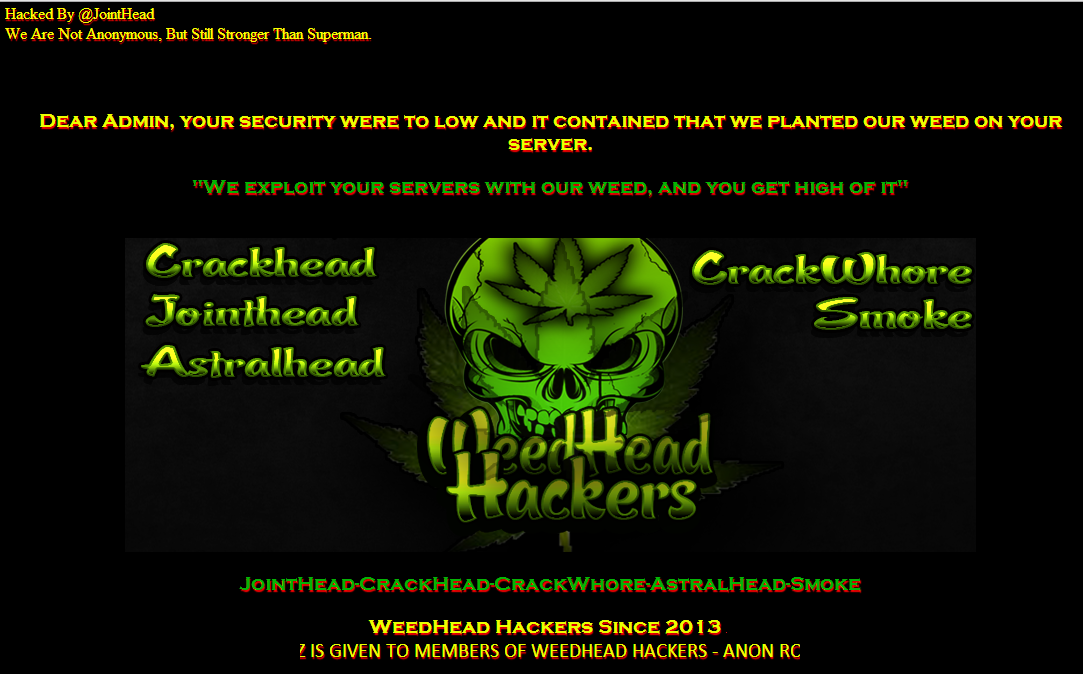 63 Chinese Government Websites Hacked by WeedHead Hackers