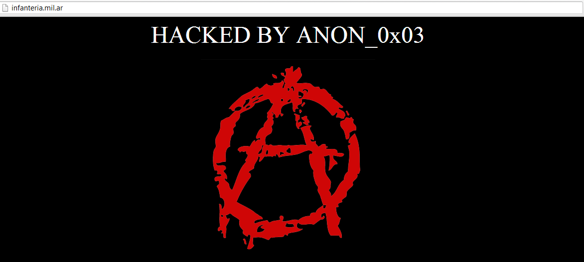 Argentinian Military Website Defaced, Emails and Passwords of Officials Leaked by ANON_0x03