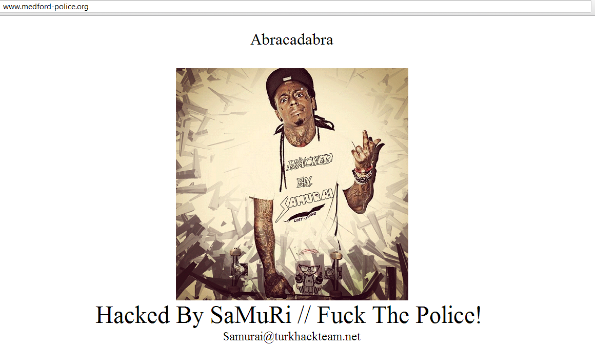 Medford Township Police Website Hacked by Samurai Hacker