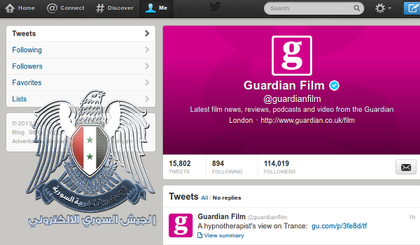Syrian Electronic Army hackers Hijack 11 Twitter accounts of Guardian Newspaper