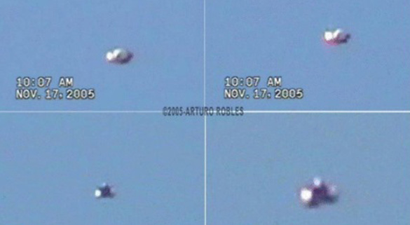     A document among the trove leaked by Edward Snowden contains slides showing images of flying saucer