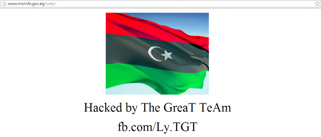 Deface page left by the hackers