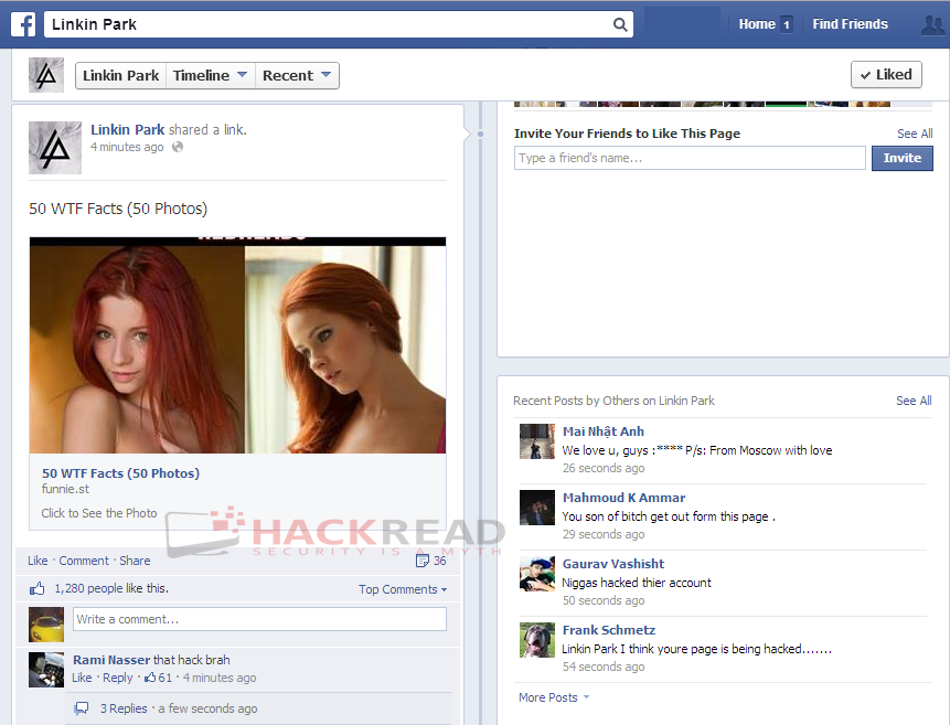 linkin-park-official-facebook-page-hacked-spammed-with-adverts-4