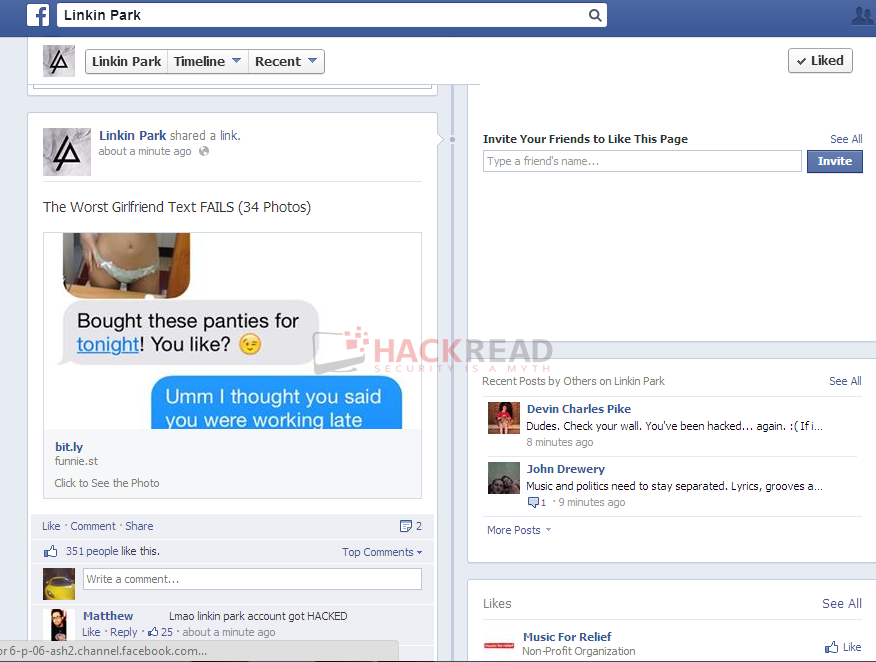 linkin-park-official-facebook-page-hacked-spammed-with-adverts-9