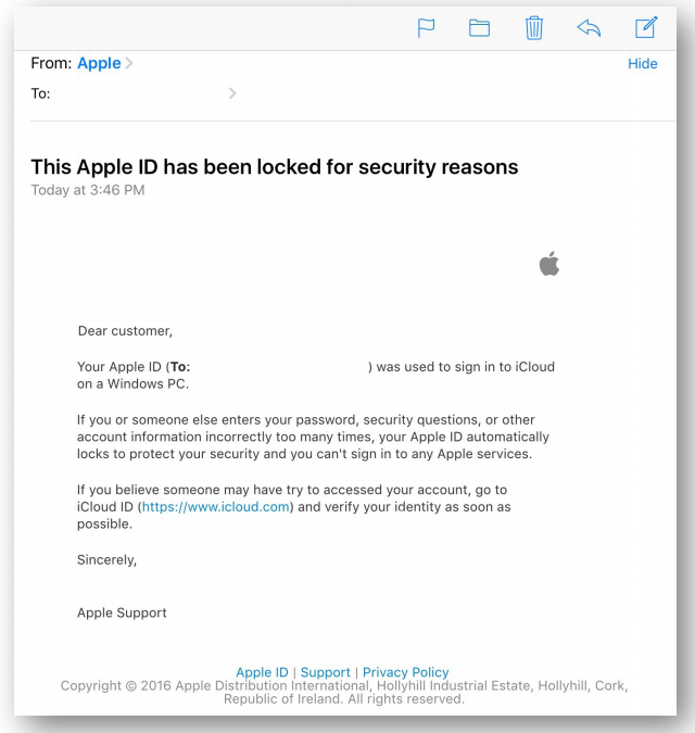 Apple Users Targeted With Icloud Phishing Scam