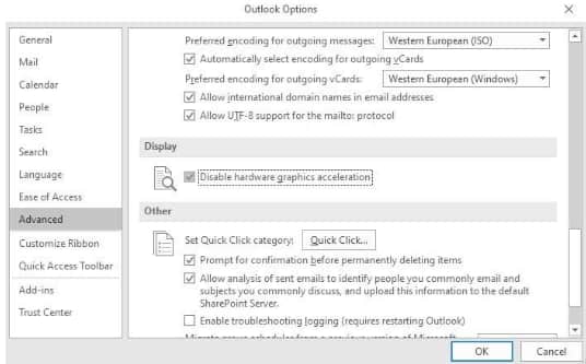 outlook stuck on processing 2019