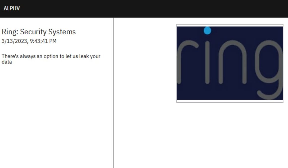 ALPHV ransomware gang claims it has hacked Amazon's Ring