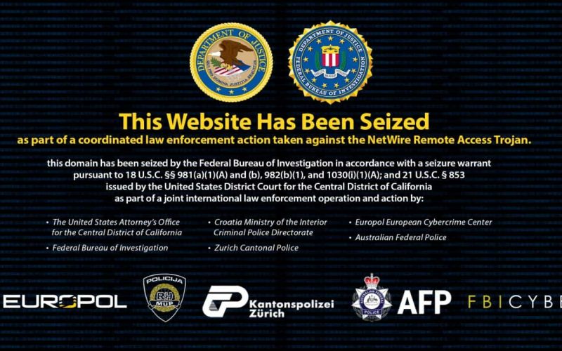 NetWire Malware Site and Server Seized, Admin Arrested