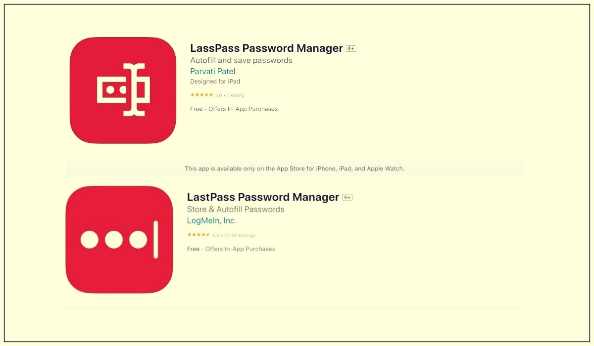 Fake LastPass Password Manager App Lurks on iOS App Store