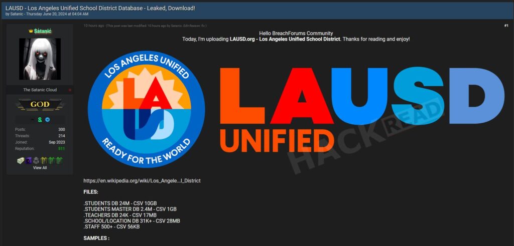 LAUSD Data Breach: Hackers Leak 25M Records, Including Student Locations