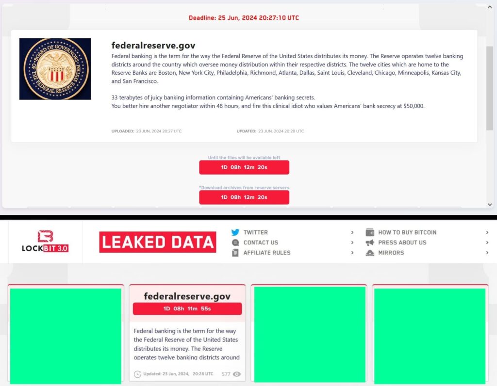 LockBit Ransomware Claims 33 TB of US Federal Reserve Data for Ransom