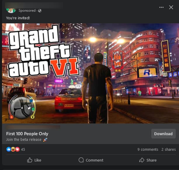 Beware Grand Theft Auto Fans! Fake GTA VI Beta Download Spreads Malware