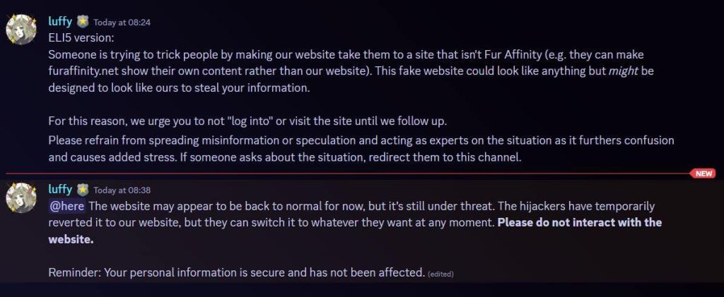 Fur Affinity Website Hacked in DNS Hijacking Attack