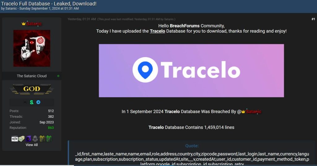 Tracelo Location Tracker Data Breach: 1.4 Million User Records Dumped Online