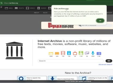 Internet Archive (Archive.Org) Hacked: 31 Million Accounts Compromised