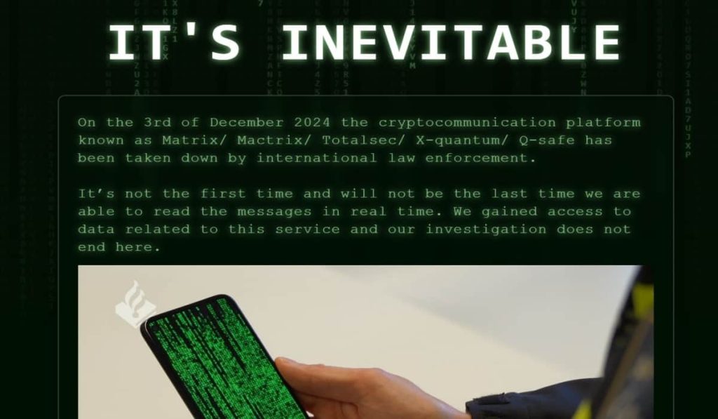 Authorities Take Down Criminal Encrypted Messaging Platform MATRIX