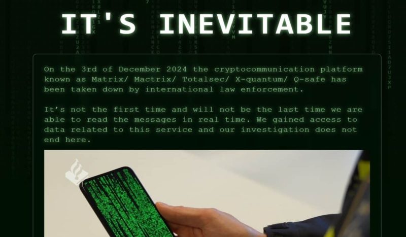 Authorities Take Down Criminal Encrypted Messaging Platform MATRIX