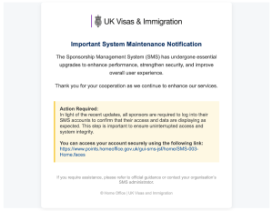 Home Office Phishing Scam Target UK Visa Sponsorship System