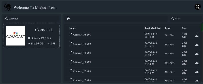 Medusa Ransomware Leaks 834 GB of Comcast Data After $1.2M Demand ...