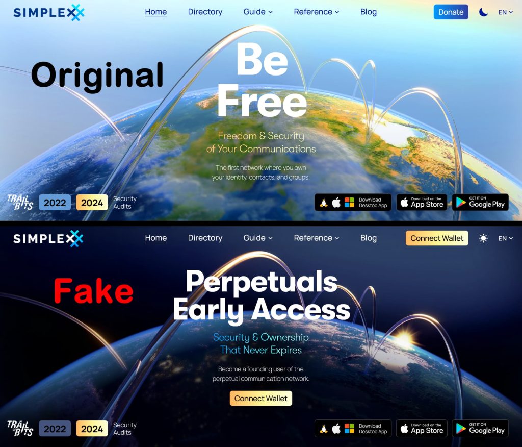 SimpleX Chat X Account Hacked, Fake Site Promotes Crypto Wallet Scam