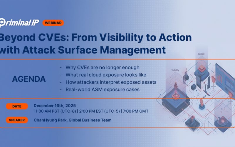 Criminal IP to Host Webinar: Beyond CVEs – From Visibility to Action with ASM