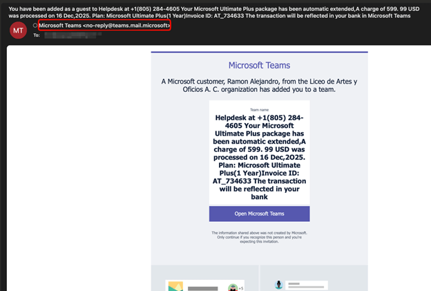 Fake Microsoft Teams Billing Phishing Alerts Reach 6,135 Users via 12,866 Emails – Hackread – Cybersecurity News, Data Breaches, AI, and More 3 Fake Microsoft Teams Billing Phishing Alerts Reach 6,135 Users via 12,866 Emails – Hackread – Cybersecurity News, Data Breaches, AI, and More