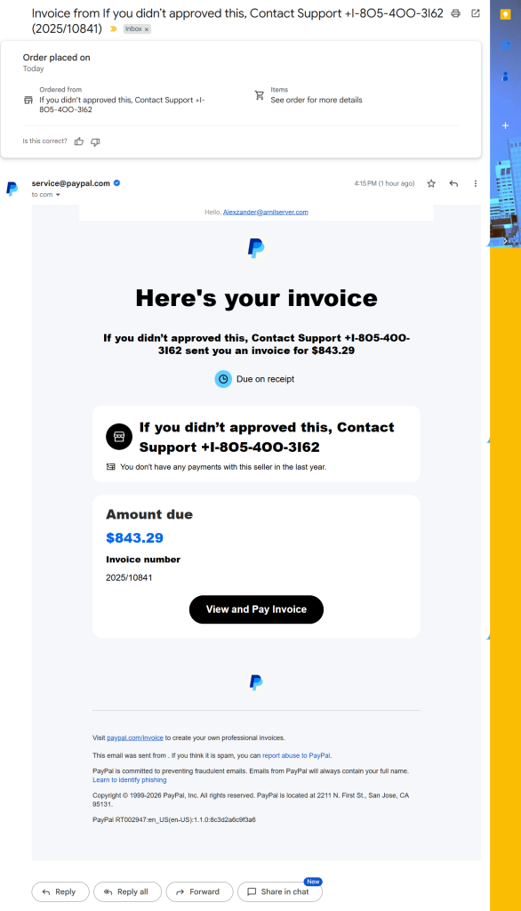 New PayPal Scam Sends Verified Invoices With Fake Support Numbers