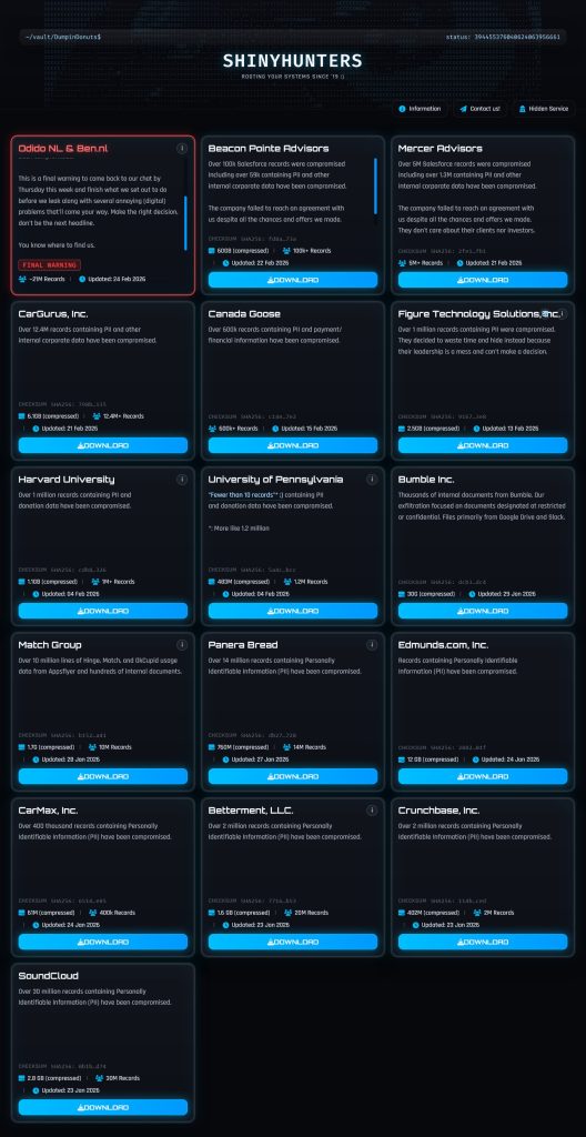 ShinyHunters Claims Odido NL and Ben.nl Breach as Company Confirms Cyberattack