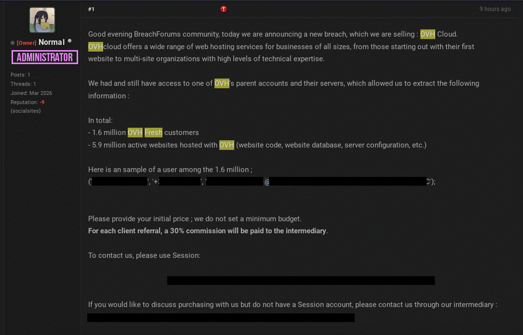 OVHcloud Founder Denies Massive 590TB Data Breach Claims