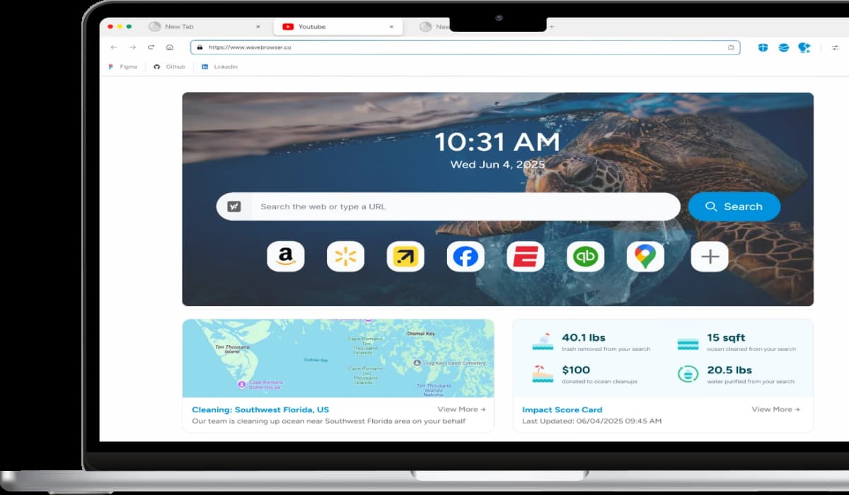 Wave Browser Brings Gaming Tools and Ocean Cleanup into the Same Tab