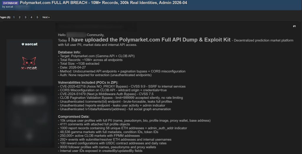 Polymarket Denies Data Breach as Posts Claims Stealing 300,000 Records