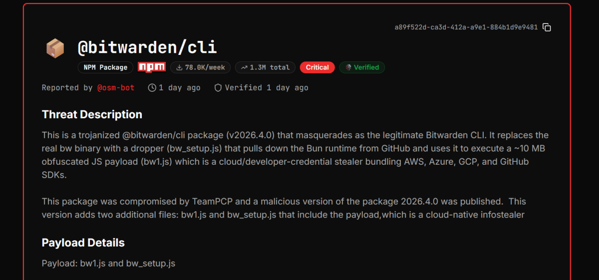 TeamPCP Hijacks Bitwarden CLI, Uses Dependabot to Deploy Shai-Hulud Malware