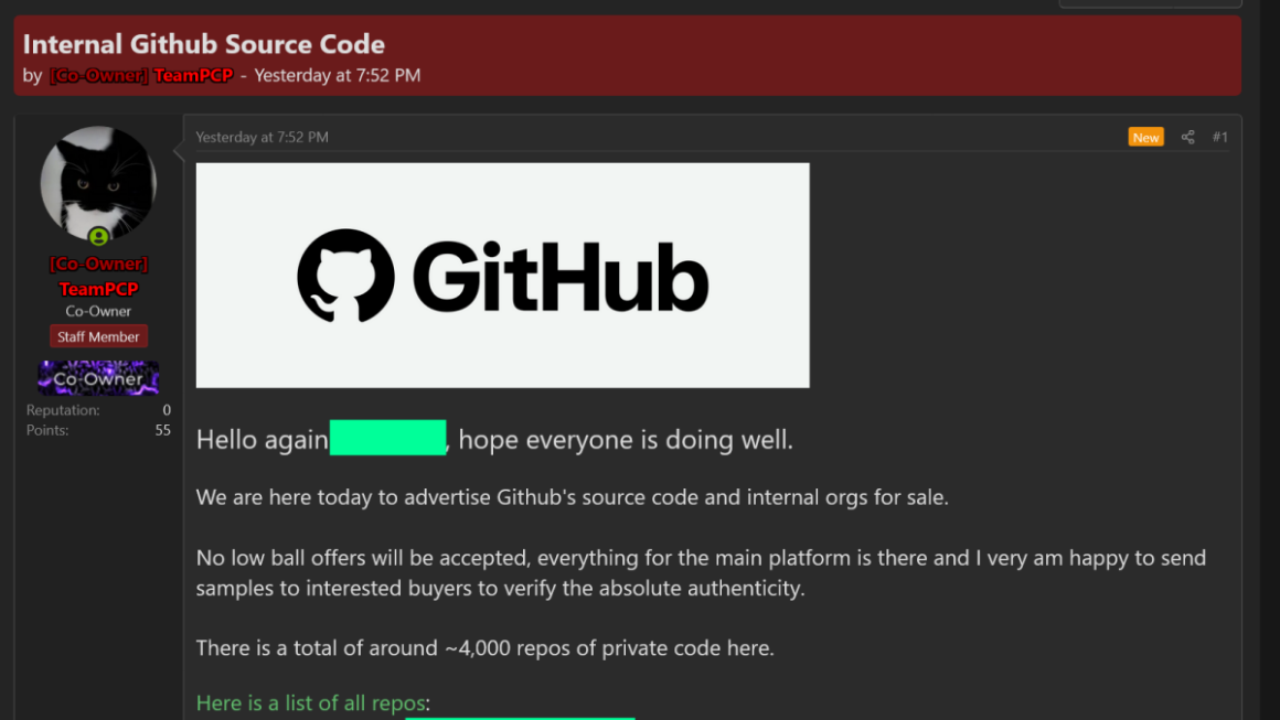 GitHub Breach: TeamPCP Steals 3,800 Repositories via VS Code Extension
