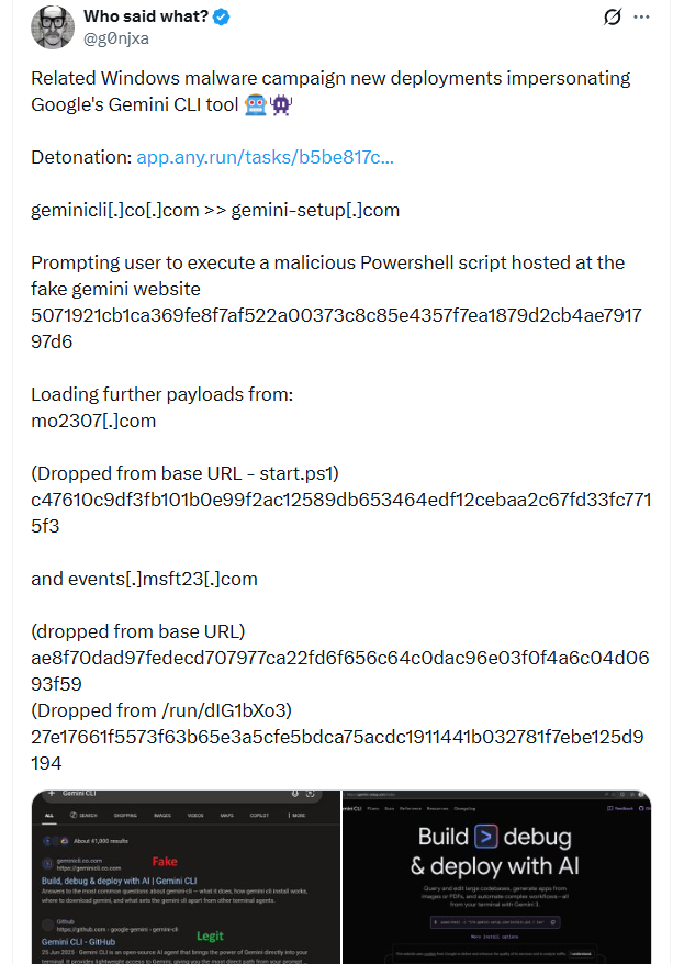 Trojanized Gemini and Claude Installers Target Developers Via SEO Poisoning