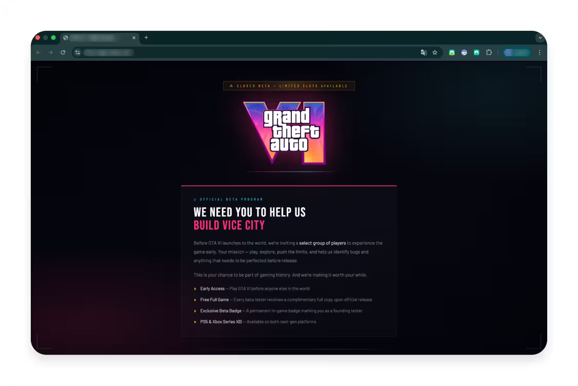 Fake GTA 6 Early Access Websites Target Gamers with Crypto Scams