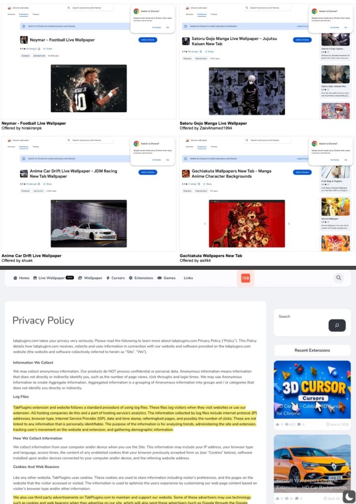 Chrome Live Wallpaper Extensions Hid Ad Tracking and Fake Search Clicks