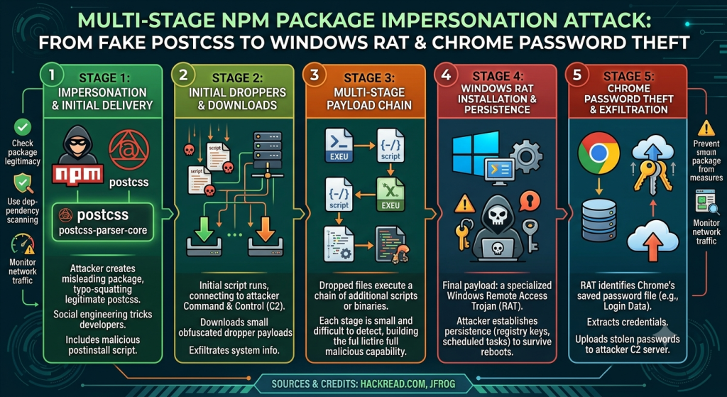 Fake npm Packages Impersonate PostCSS Tool to Steal Chrome Passwords