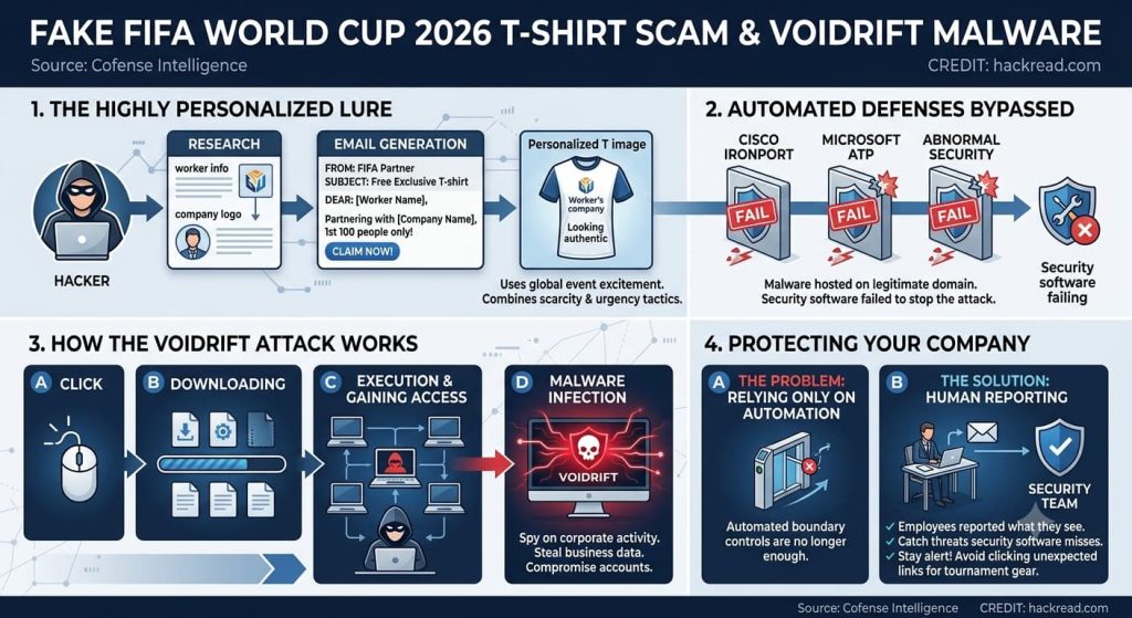 Hackers Use Fake FIFA World Cup 2026 T-Shirt Offers to Spread Voidrift Malware