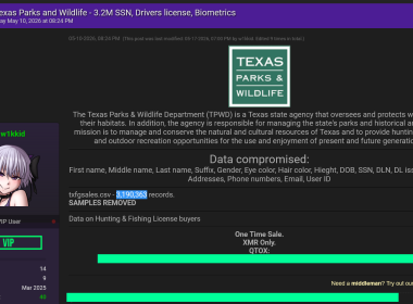 Texas Parks and Wildlife Data Breach Affects Over 3M License Customers