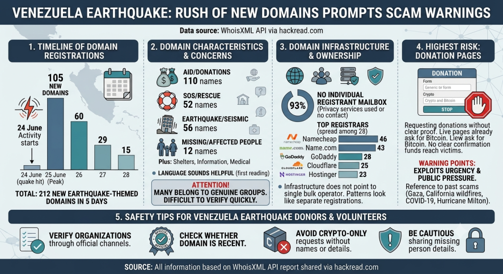 212 New Venezuela Earthquake Domains Prompt Donation Scam Warnings