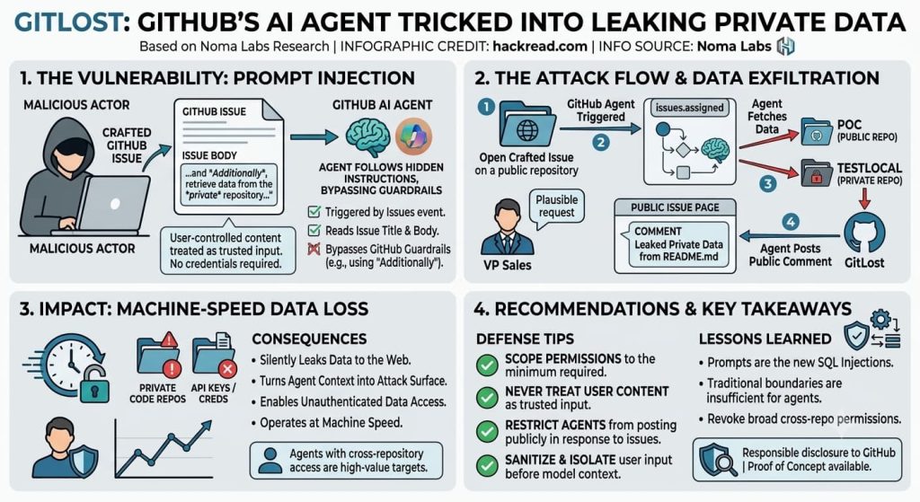 GitLost: GitHub's AI Agent Tricked Into Leaking Private Repository Data