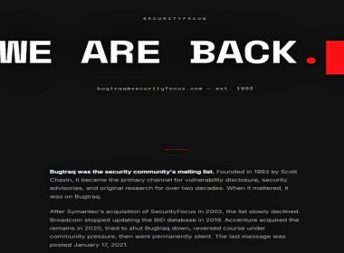 Bugtraq Is Back: The Original Full Disclosure Mailing List Is Live Again