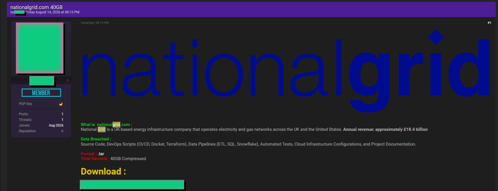 Hacker Leaks 40GB of Alleged UK National Grid Infrastructure Data